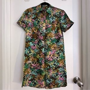 🆕 NWOT 100% Silk JCrew Shirtdress / Floral / Size 0